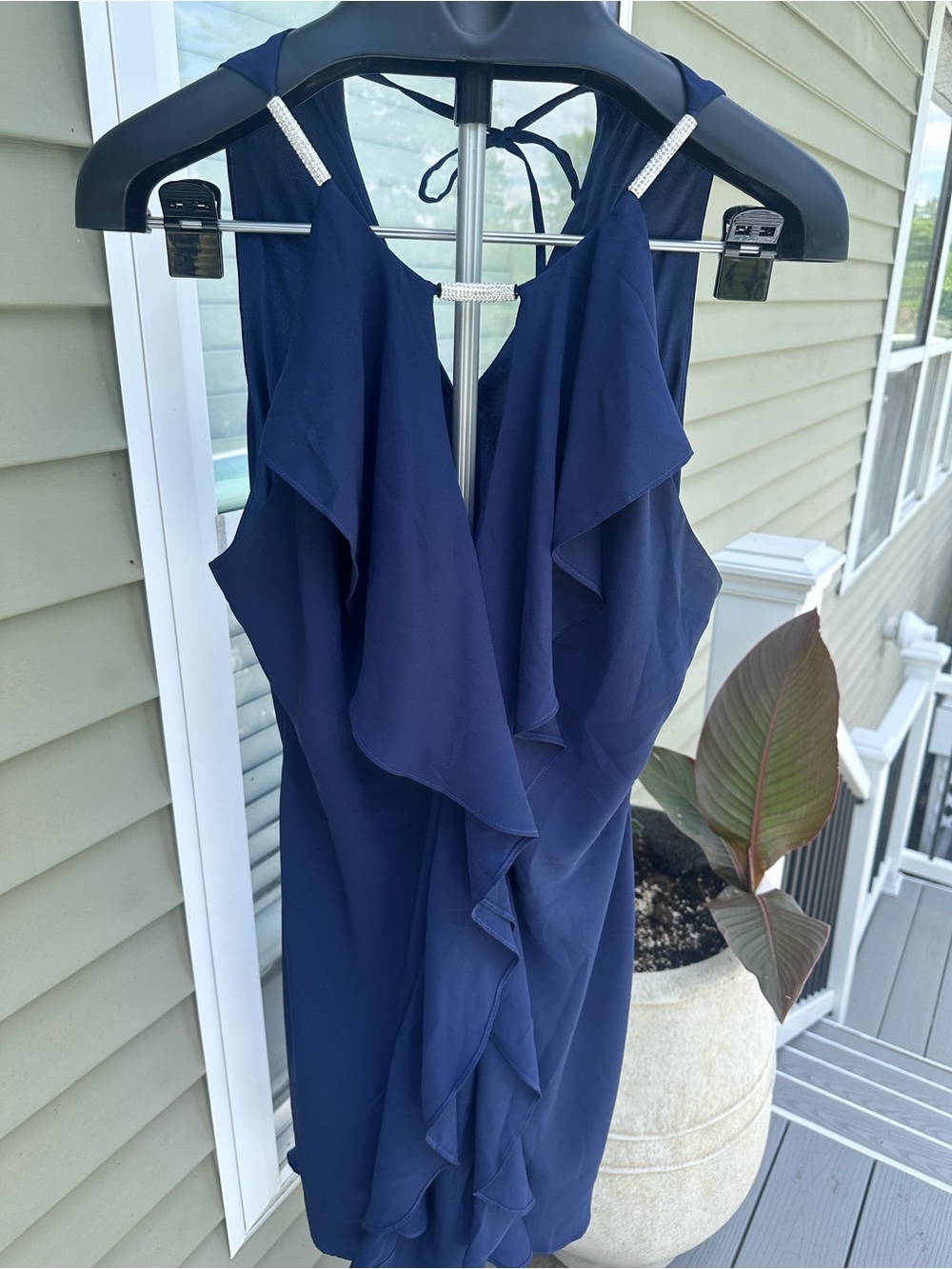 VENUS Navy Ruffle Dress - Picture 3 of 6